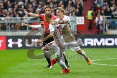 2. BL - Saison 2017/2018 - FC St. Pauli - FC Ingolstadt 04 - Sonny Kittel (#10 FCI) trfifft mit einem Freistoss das 0:1 Führungstor fur Ingolstadt - jubel - Thomas Pledl (#30 FCI) - Foto: Meyer Jürgen