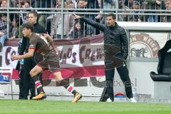 2. BL - Saison 2017/2018 - FC St. Pauli - FC Ingolstadt 04 - Stefan Leitl (Trainer FCI) gibt Anweisungen - Foto: Meyer Jürgen