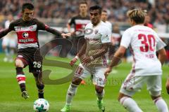 2. BL - Saison 2017/2018 - FC St. Pauli - FC Ingolstadt 04 - Dario Lezcano (#11 FCI) - Waldemar Sobota (#28 St. Pauli) - Foto: Meyer Jürgen