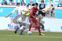 2. Bundesliga - Fußball - MSV Duisburg - FC Ingolstadt 04 - Stefan Kutschke (20, FCI) gegen Thomas Blomeyer