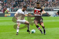 2. BL - Saison 2017/2018 - FC St. Pauli - FC Ingolstadt 04 - Christian Träsch (#28 FCI) - Maurice Litka (#31 St. Pauli) - Foto: Meyer Jürgen