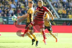 2. Bundesliga - Fußball - Dynamo Dresden - FC Ingolstadt 04 - Zweikampf Sonny Kittel (10, FCI) Paul Seguin (19 Dresden)