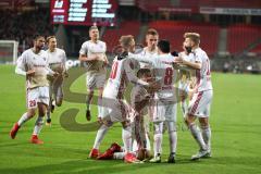 2. Bundesliga - Fußball - 1. FC Nürnberg - FC Ingolstadt 04 - Elfmeter Tor Jubel Darío Lezcano (11, FCI) Max Christiansen (5, FCI) Almog Cohen (8, FCI) Sonny Kittel (10, FCI) Christian Träsch (28, FCI) Robert Leipertz (13, FCI)