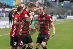 2. Bundesliga - Fußball - SV Darmstadt 98 - FC Ingolstadt 04 - Robert Leipertz (13, FCI) trifft zum 0:1 Führung Tor Jubel mit Moritz Hartmann (9, FCI) Tobias Schröck (21, FCI) Thomas Pledl (30, FCI)