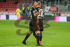 2. BL - Saison 2017/2018 - FC Ingolstadt 04 - 1. FC Heidenheim - Sonny Kittel (#10 FCI) trifft zum 2:0 Führungstreffer - jubel - Marcel Gaus (#19 FCI) - Foto: Meyer Jürgen