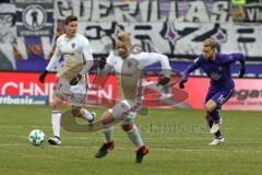 2. Bundesliga - Fußball - Erzgebirge Aue - FC Ingolstadt 04 - Maximilian Thalhammer (17, FCI) Thomas Pledl (30, FCI) Köpke Pascal (Aue 14)