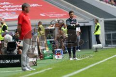 2. Bundesliga - Fußball - Fortuna Düsseldorf - FC Ingolstadt 04 - links Cheftrainer Friedhelm Funkel (Fortuna) und rechts Cheftrainer Stefan Leitl (FCI)