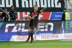 2. BL - Saison 2017/2018 - FC Ingolstadt 04 - 1. FC Heidenheim - Der 2:0 Führungstreffer von Sonny Kittel (#10 FCI) - Hauke Wahl (#25 FCI) bejubelt das Tor - jubel - Foto: Meyer Jürgen