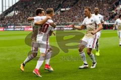 2. BL - Saison 2017/2018 - FC St. Pauli - FC Ingolstadt 04 - Sonny Kittel (#10 FCI) trfifft mit einem Freistoss das 0:1 Führungstor fur Ingolstadt - jubel - Thomas Pledl (#30 FCI) - Marcel Gaus (#19 FCI) - Foto: Meyer Jürgen