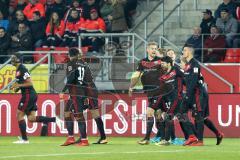 2. Bundesliga - Fußball - Jahn Regensburg - FC Ingolstadt 04 - Tor Alfredo Morales (6, FCI) 0:1 Jubel durch Alfredo Morales (6, FCI) Hauke Wahl (25, FCI) Almog Cohen (8, FCI)