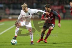 2. Bundesliga - Fußball - 1. FC Nürnberg - FC Ingolstadt 04 - Thomas Pledl (30, FCI) Tim Leibold (23 FCN)