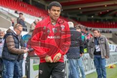 2. BL - Saison 2017/2018 - FC Heidenheim - FC Ingolstadt 04 - Paulo Otavio (#4 FCI)  beim Einlaufen zum warm machen - Foto: Meyer Jürgen