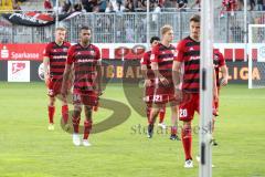 2. Bundesliga - Fußball - SV Sandhausen - FC Ingolstadt 04 - 1:0 - Spiel ist aus Niederlage für FCI, hängende Köpfe bei den Schanzern, Stefan Kutschke (20, FCI) Marvin Matip (34, FCI) Tobias Schröck (21, FCI) Hauke Wahl (25, FCI) Almog Cohen (8, FCI)