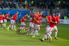 2. BL - Saison 2017/2018 - VFL Bochum - FC Ingolstadt 04 - Die Mannschaft vor dem Spiel beim warm machen - Foto: Meyer Jürgen