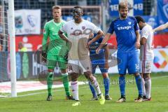 2. BL - Saison 2017/2018 - VFL Bochum - FC Ingolstadt 04 - Orjan Nyland (#1 Torwart FCI) - Marvin Matip (#34 FCI) mit Gesichtsmaske - Lukas Hinterseer (#16 Bochum) - Foto: Meyer Jürgen