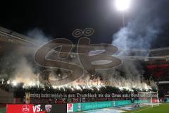 2. Bundesliga - Fußball - 1. FC Nürnberg - FC Ingolstadt 04 - Fans Jubel Fahnen Choreo Feuer