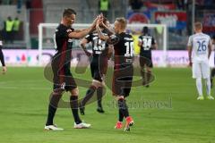 2. Bundesliga - Fußball - FC Ingolstadt 04 - 1. FC Heidenheim - Elfemeter Stefan Kutschke (20, FCI) trifft zum 3:0 Tor Jubel, mit Torschütze Sonny Kittel (10, FCI)