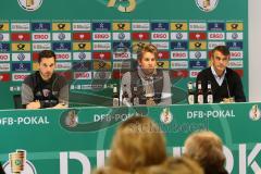 DFB Pokal - Fußball - SpVgg Greuther Fürth - FC Ingolstadt 04 - Pressekonferenz nach dem Spiel Cheftrainer Stefan Leitl (FCI) und rechts Cheftrainer Damir Buric (Fürth)