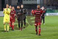 DFB Pokal - Fußball - SpVgg Greuther Fürth - FC Ingolstadt 04 - Sieg 1:3, Jubel mit den mitgereisten Fans Torwart Örjan Haskjard Nyland (1, FCI) Antonio Colak (7, FCI) Marvin Matip (34, FCI)