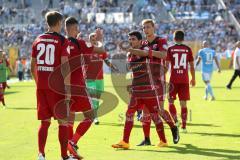 DFB Pokal - Fußball - TSV 1960 München - FC Ingolstadt 04 - Sieg 1:2, Jubel bei Ingolstadt Stefan Kutschke (20, FCI) Antonio Colak (7, FCI) Almog Cohen (8, FCI) Tobias Schröck (21, FCI)