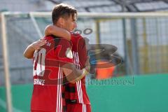 DFB Pokal - Fußball - TSV 1960 München - FC Ingolstadt 04 - Antonio Colak (7, FCI) feiert den Sieg mit Stefan Kutschke (20, FCI)