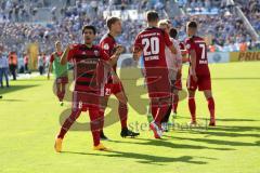 DFB Pokal - Fußball - TSV 1960 München - FC Ingolstadt 04 - Sieg 1:2, Jubel bei Ingolstadt Stefan Kutschke (20, FCI) Antonio Colak (7, FCI) Almog Cohen (8, FCI) Tobias Schröck (21, FCI)