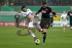 DFB-Pokal - SC Paderborn 07 - FC Ingolstadt 04 - Darío Lezcano (11, FCI) Strohdiek, Christian (Paderborn 5)