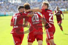 DFB Pokal - Fußball - TSV 1960 München - FC Ingolstadt 04 - Elfmeter Stefan Kutschke (20, FCI) Tor zum 1:2 Jubel mit Antonio Colak (7, FCI) Tobias Schröck (21, FCI)