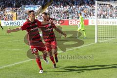 DFB Pokal - Fußball - TSV 1960 München - FC Ingolstadt 04 - Elfmeter Stefan Kutschke (20, FCI) Tor zum 1:2 Jubel mit Antonio Colak (7, FCI), hinten Alexander Strobl (TSV 37)