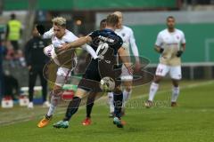 DFB-Pokal - SC Paderborn 07 - FC Ingolstadt 04 - Thomas Pledl (30, FCI) Herzenbruch, Felix (Paderborn 12)