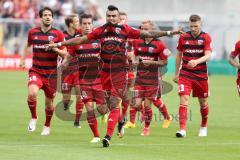 DFB Pokal - Fußball - TSV 1960 München - FC Ingolstadt 04 - Tor Jubel 0:1 Darío Lezcano (11, FCI) mit Robert Leipertz (13, FCI) Stefan Lex (14, FCI)