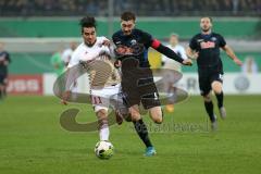 DFB-Pokal - SC Paderborn 07 - FC Ingolstadt 04 - Darío Lezcano (11, FCI) Strohdiek, Christian (Paderborn 5)