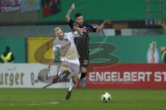 DFB-Pokal - SC Paderborn 07 - FC Ingolstadt 04 - Robert Leipertz (13, FCI) Krauße, Robin (Paderborn 23)