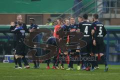 DFB-Pokal - SC Paderborn 07 - FC Ingolstadt 04 - Sieg für Paderborn, Jubel Wassey, Massih (Paderborn 4) Strohdiek, Christian (Paderborn 5) Collins, Jamilu (Paderborn 29) Boeder, Lukas (Paderborn 33)