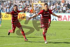 DFB Pokal - Fußball - TSV 1960 München - FC Ingolstadt 04 - Elfmeter Stefan Kutschke (20, FCI) Tor zum 1:2 Jubel mit Antonio Colak (7, FCI)