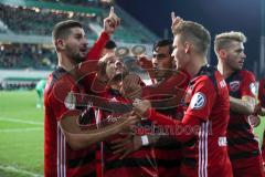 DFB Pokal - Fußball - SpVgg Greuther Fürth - FC Ingolstadt 04 - Ausgleich Elfmeter 1:1 durch Almog Cohen (8, FCI) Jubel mit Antonio Colak (7, FCI) Alfredo Morales (6, FCI) Darío Lezcano (11, FCI) Max Christiansen (5, FCI)