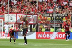 2. Bundesliga - Fußball - FC Ingolstadt 04 - 1. FC Union Berlin - 0:1 - Tor Jubel für Berlin 0:1 hängende Köpfe bei Ingolstadt Alfredo Morales (6, FCI) Stefan Kutschke (20, FCI) Romain Brégerie (18, FCI)