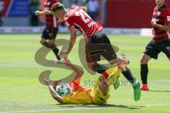 2. BL - Saison 2017/2018 - FC Ingolstadt 04 - 1. FC Union Berlin - Phil Neumann (#26 FCI) wird gefoult - Foto: Meyer Jürgen