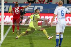 2. BL - Saison 2017/2018 - FC Ingolstadt 04 - MSV Duisburg - Hauke Wahl (#25 FCI) trifft zum 2:1 Führungstreffer - Mark Flekken Torwart (#1 Duisburg) - jubel  - Foto: Meyer Jürgen