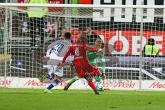 2. BL - Saison 2017/2018 - FC Ingolstadt 04 - MSV Duisburg - Orjan Nyland (#1 Torwart FCI) - Paulo Otavio (#4 FCI) - Cauly Oliveira Souza (#20 Duisburg) - Foto: Meyer Jürgen