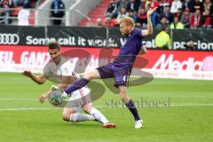 2. Bundesliga - Fußball - FC Ingolstadt 04 - FC Erzgebirge Aue - Stefan Kutschke (20, FCI) Kalig Fabian (Aue 4)