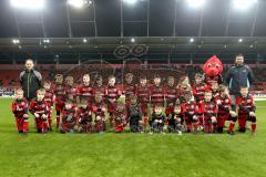2. Bundesliga - Fußball - FC Ingolstadt 04 - SV Sandhausen - Einlaufkids Schanzi Kinder Maskottchen