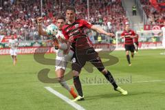 2. Bundesliga - Fußball - FC Ingolstadt 04 - 1. FC Nürnberg - Zweikampf Tim Leibold (23 FCN) Stefan Kutschke (20, FCI)