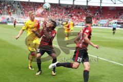 2. Bundesliga - Fußball - FC Ingolstadt 04 - 1. FC Union Berlin - 0:1 - Zweikampf Pedersen Kristian (Union 6) Darío Lezcano (11, FCI) Stefan Kutschke (20, FCI)