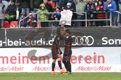 2. Bundesliga - Fußball - FC Ingolstadt 04 - Dynamo Dresden - Tor Jubel 3:2 Sonny Kittel (10, FCI) mit Almog Cohen (8, FCI)