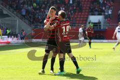 2. Bundesliga - Fußball - FC Ingolstadt 04 - DSC Armenia Bielefeld - 1:0 Tor Jubel Stefan Kutschke (20, FCI) Marcel Gaus (19, FCI)