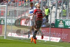 2. BL - Saison 2017/2018 - FC Ingolstadt 04 - Arminia Bielefeld - Moritz Hartmann (#9 FCI) beim Kopfball - Foto: Meyer Jürgen