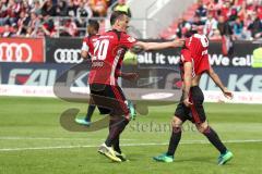 2. Bundesliga - Fußball - FC Ingolstadt 04 - 1. FC Nürnberg - verpasste Chance kopflos Almog Cohen (8, FCI) links Stefan Kutschke (20, FCI)