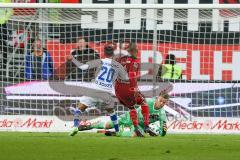 2. BL - Saison 2017/2018 - FC Ingolstadt 04 - MSV Duisburg - Orjan Nyland (#1 Torwart FCI) - Paulo Otavio (#4 FCI) - Cauly Oliveira Souza (#20 Duisburg) - Foto: Meyer Jürgen