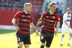 2. Bundesliga - Fußball - FC Ingolstadt 04 - DSC Armenia Bielefeld - Tor Jubel 2:1 Robert Leipertz (13, FCI) Stefan Kutschke (20, FCI)